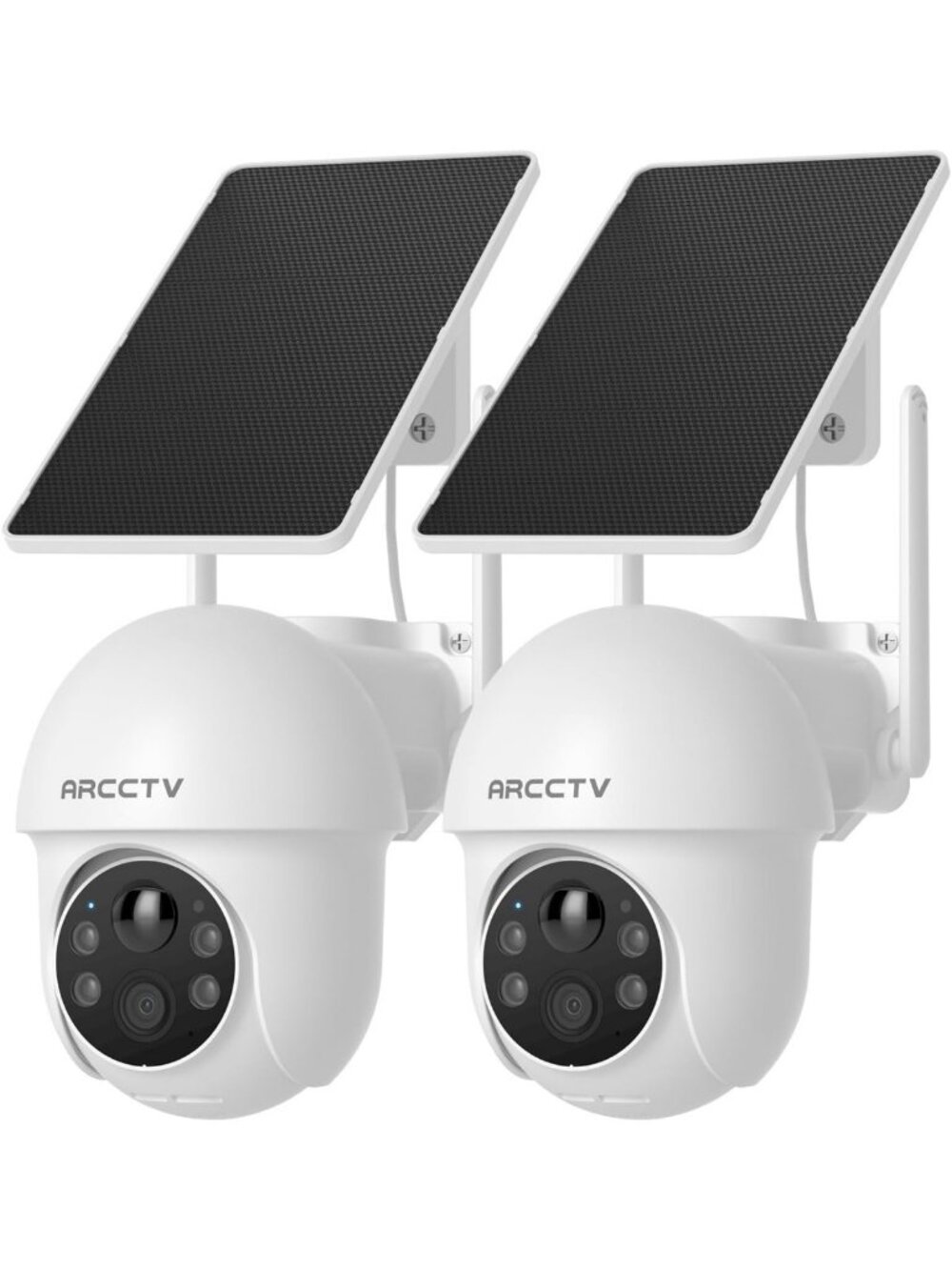 Wireless Solar Security Cameras Outdoor - 2 Pack, Motion Detection, Night Vision
